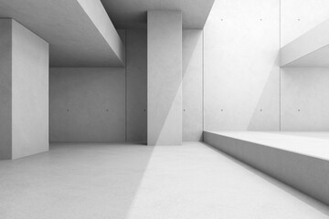 Obraz premium Abstract architecture space, Interior with concrete wall. 3d render. 
