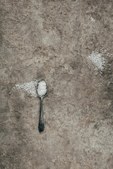 Still life with sea salt. The view from the top. Art.