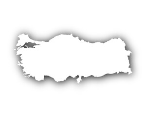 Karte der Türkei mit Schatten