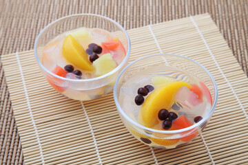 フルーツ みつ豆 デザート テーブル