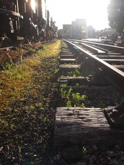 Obraz premium Old train and railway track