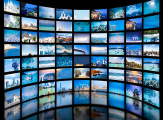 giant multimedia video and image wall