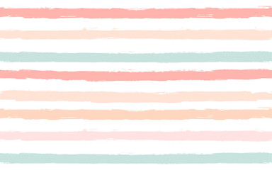Motif rayé dessiné à la main, arrière-plan transparent à rayures girly rose, orange et vert, coups de pinceau pastel enfantins. vecteur, grunge, rayures, mignon, bébé, pinceau, ligne, toile de fond