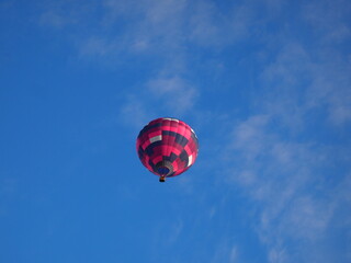 Hot air balloon against blue sky