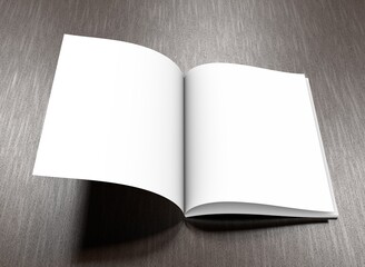 Template of an empty open magazine.  3D rendering.