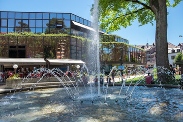 Fountain near the shopping centre at Annecy, France