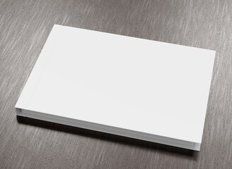 Hardcover wide book cover template.  3D rendering.