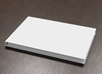Hardcover wide book cover template.  3D rendering.