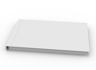 Hardcover book template for advertising the publication. 3D rendering.