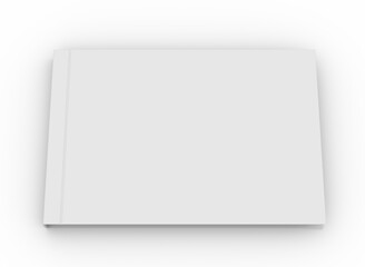 Hardcover book template for advertising the publication. 3D rendering.