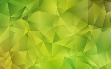 Light Green, Yellow vector polygon abstract layout. Triangular geometric sample with gradient.  Triangular pattern for your design.