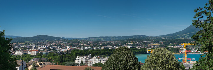 Fototapeta na wymiar Aerial (bird) view of Annecy at Haute-Savoie department. France