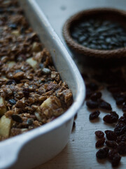 Home made healthy apple crumble