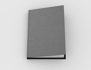 An open book with an empty cover. Template for advertising a book. 3D rendering.