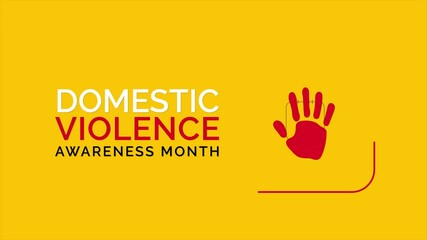 Video animation on the theme of Domestic Violence awareness month observed each year during October. Motion graphics.