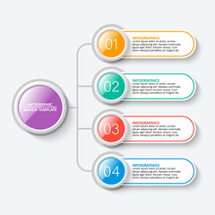 Abstract 3D Paper Infographics. Business template .Vector illustration