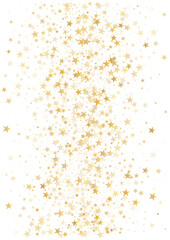 Fototapeta na wymiar Gold stars background, Flying stars glitter backdrop, Christmas sparkling lights confetti isolated on white. magic shining sparkle vector border.