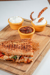 toasted sandwich (egg, garlic sausage, some vegetables) Turkish Toast, Tost