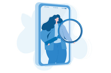 Mobile research, Vector illustration for web banner, infographics, mobile. 