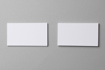 Business mock up cards with copy space on grey