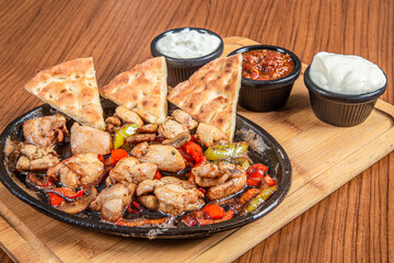 chicken fajita with some sauce Turkish Tavuk Fajita