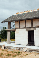 construction of the house roof structure