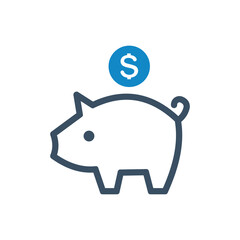 Piggy bank savings icon