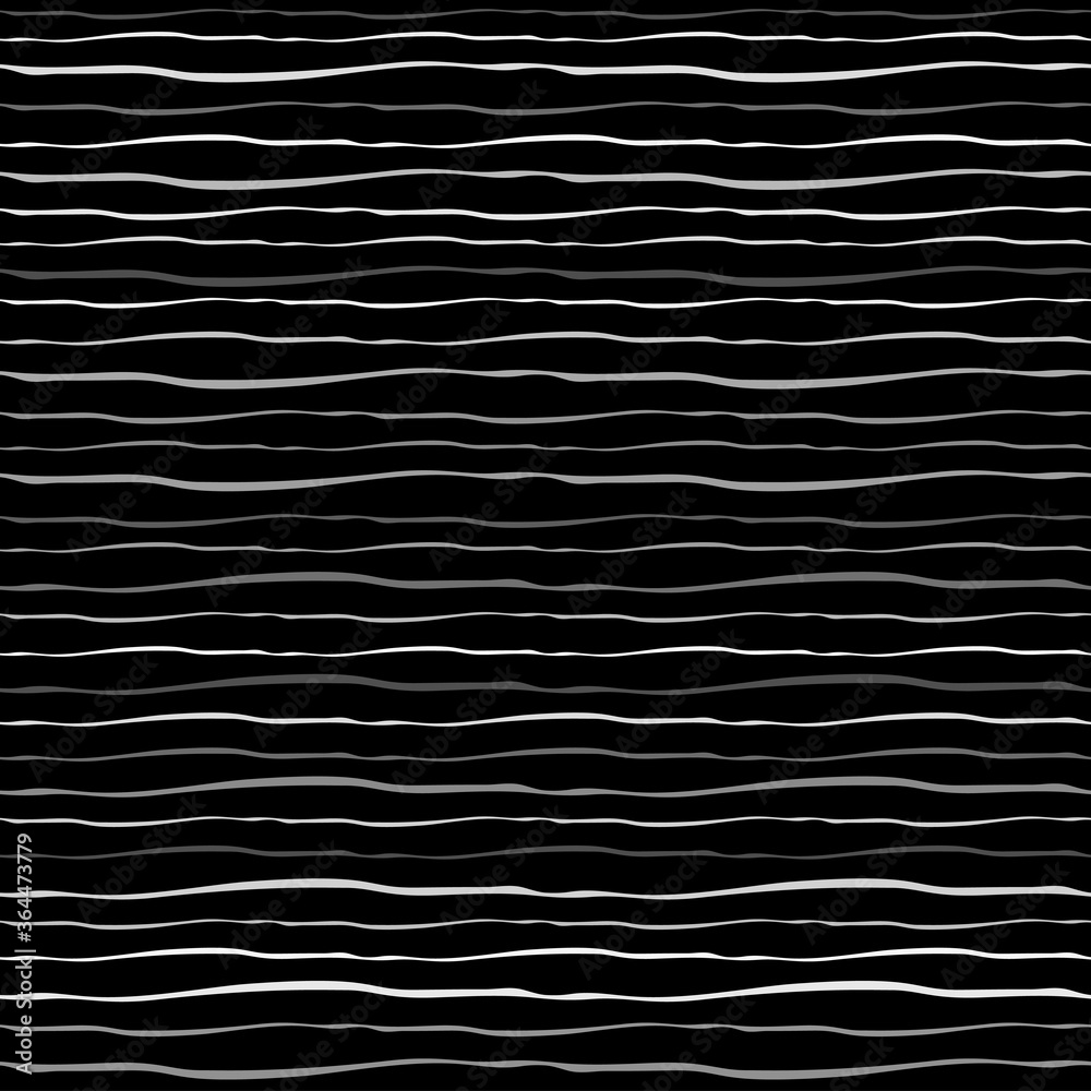 Aufkleber seamless texture of horizontal lines, vector pattern of digital waves, white stripes on black backgr