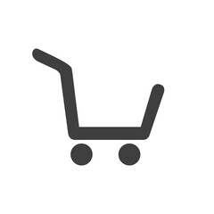 Minimalistic shopping cart line art icon for apps and websites