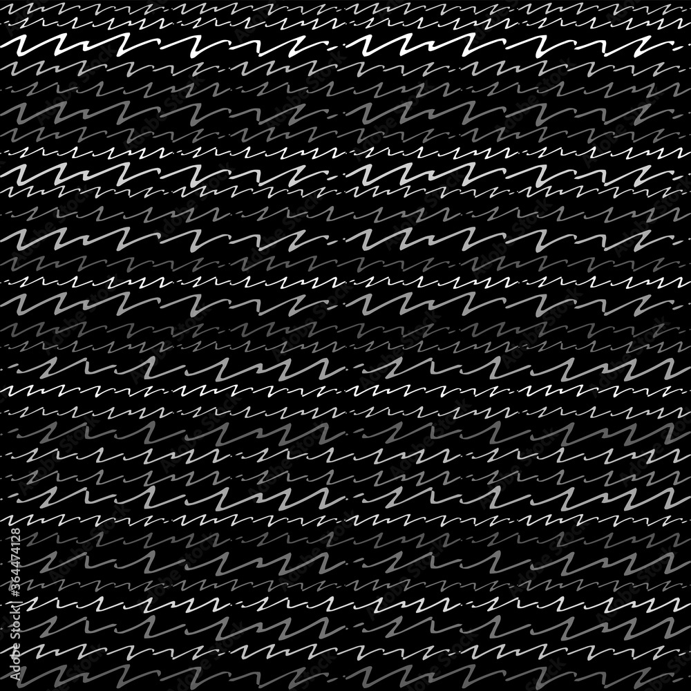Aufkleber seamless texture of horizontal lines, vector pattern of digital waves, white stripes on black backgr