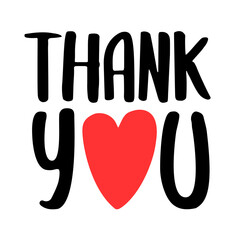 Obraz premium THANK YOU. Hand drawn inscription text thank you for card. Typography thank you. Give thanks. Graphic design print greeting card Thanksgiving day. Vector text on a white background.