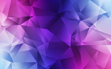 Fototapeta premium Ciemny różowy, niebieski wektor świecący trójkątny układ. Geometryczna ilustracja w stylu origami z gradientem. Całkowicie nowy projekt Twojej ulotki.