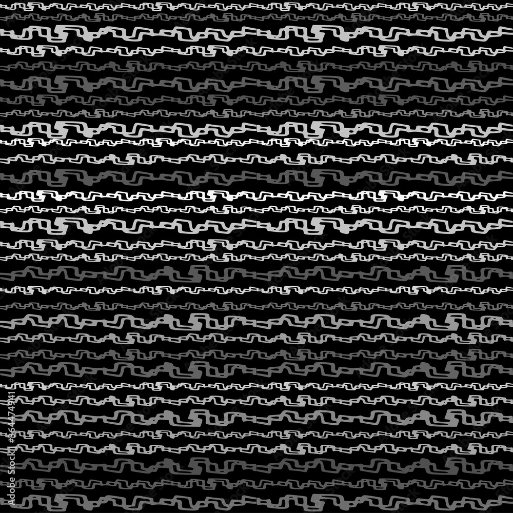 Aufkleber seamless texture of horizontal lines, vector pattern of digital waves, white stripes on black backgr