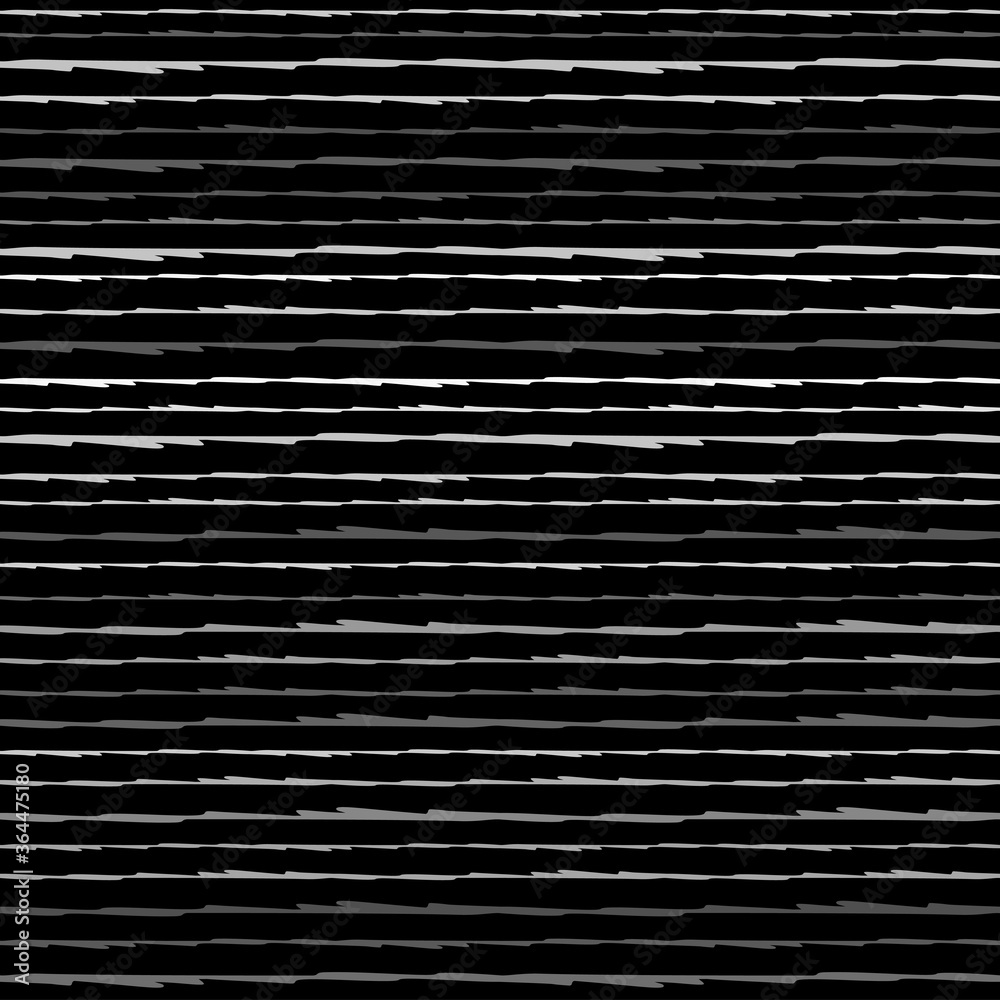 Poster seamless texture of horizontal lines, vector pattern of digital waves, white stripes on black backgr