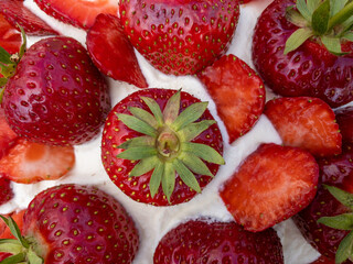 Closeup strawberry cake