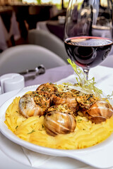 French Style Baked Snail With Potato Paste