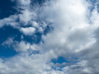 Dramatic clouds in the blue sky