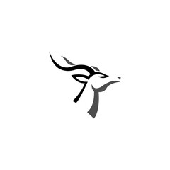 impala gazelle oryx logo icon vector illustration in trendy line art style