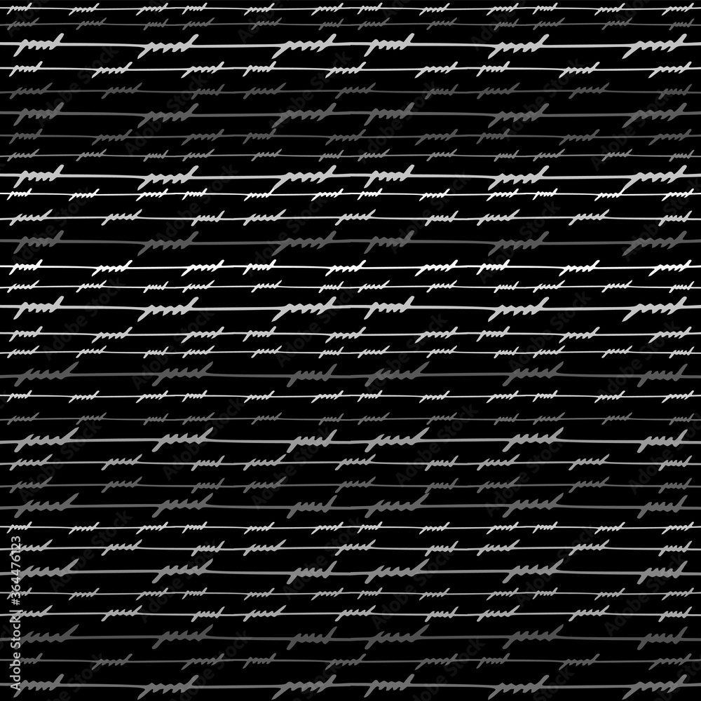 Aufkleber seamless texture of horizontal lines, vector pattern of digital waves, white stripes on black backgr