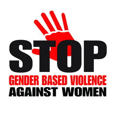 Stop gender based violence against woman icon logo