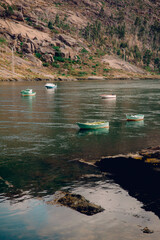 Old European Boats on the Water at Galicia, Spain