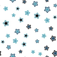 Fototapeta premium Light BLUE vector seamless layout with bright stars. Shining colored illustration with stars. Pattern for trendy fabric, wallpapers.