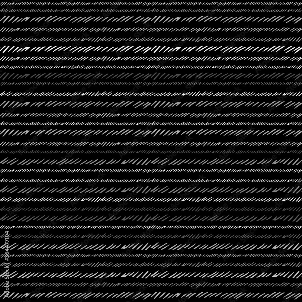 Aufkleber Seamless Texture of Horizontal lines, vector pattern of digital waves, white stripes on black background, texture design template