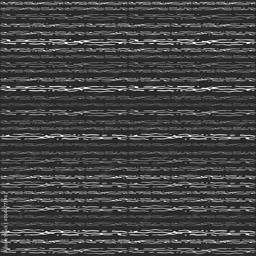 Aufkleber seamless texture of horizontal lines, vector pattern of digital waves, white stripes on black backgr