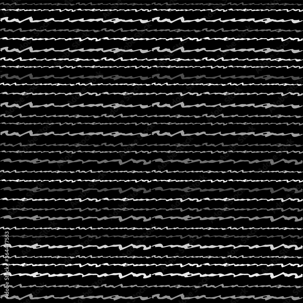 Aufkleber seamless texture of horizontal lines, vector pattern of digital waves, white stripes on black backgr