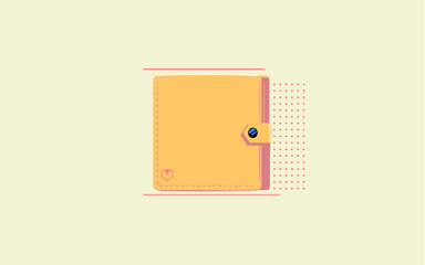 orange wallet, next to it are dots,vector,colorful,cartoon. - 364478391