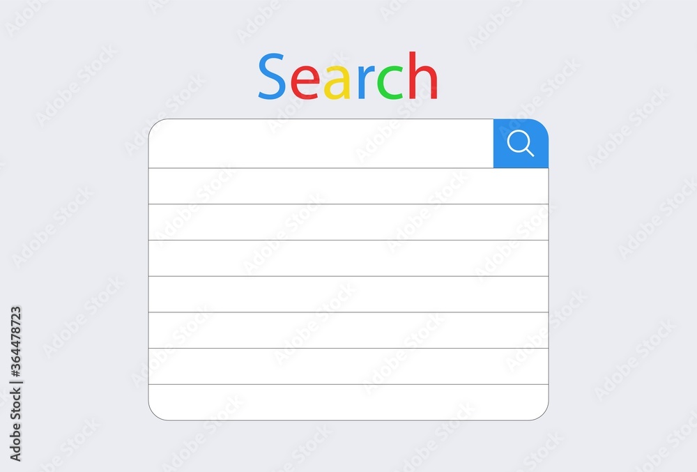 Poster search web string template. online banner interface of navigation web page digital symbol of informa