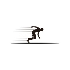 Fototapeta premium The human logo design symbol is faster running
