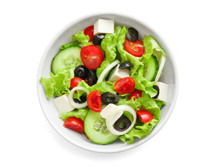 Traditional healthy and tasty greek salad