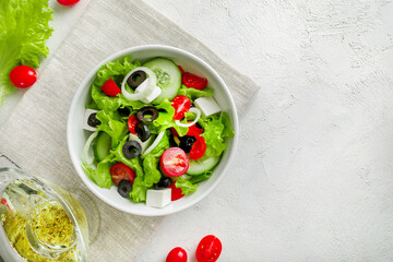 Traditional healthy and tasty greek salad